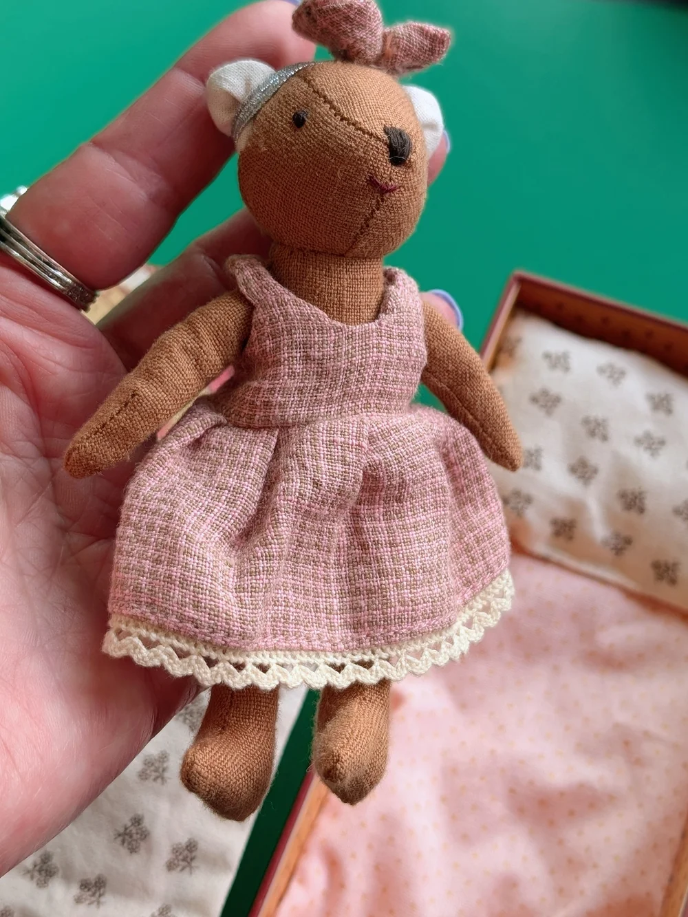 LevLov Plush Mouse in Stamp Box - Pink & Brown - Picture 5 of 9